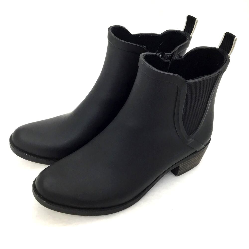 Lucky Brand Women's Black Rubber Rain Booties Sz 6